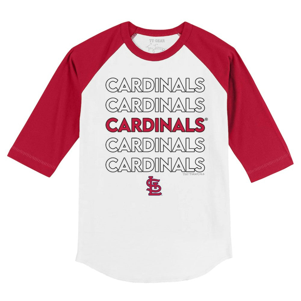 St. Louis Cardinals Tiny Turnip Youth Stacked 3/4-Sleeve Raglan T-Shirt White/Red