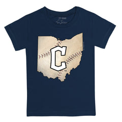 Cleveland Guardians Tiny Turnip Youth State Outline T-Shirt Navy