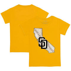 San Diego Padres Tiny Turnip Youth State Outline T-Shirt Gold