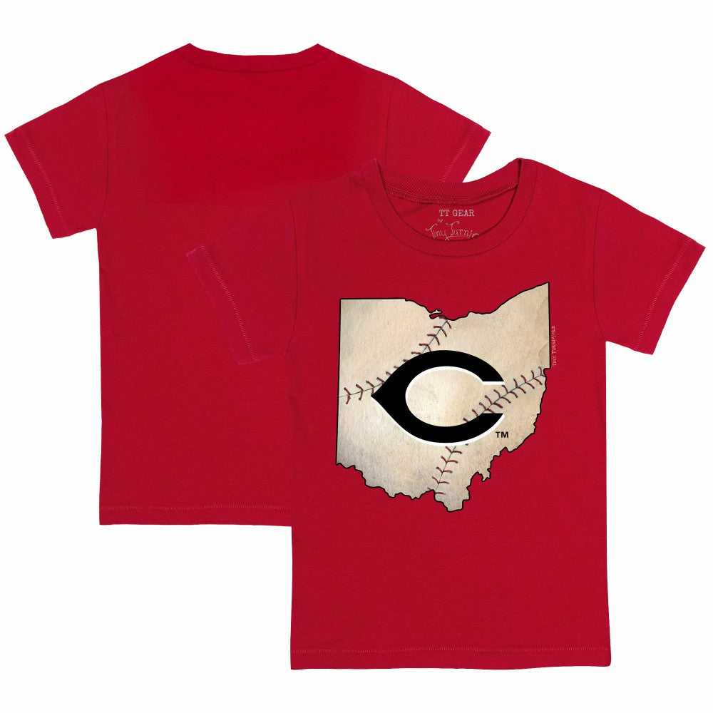 Cincinnati Reds Tiny Turnip Youth State Outline T-Shirt Red