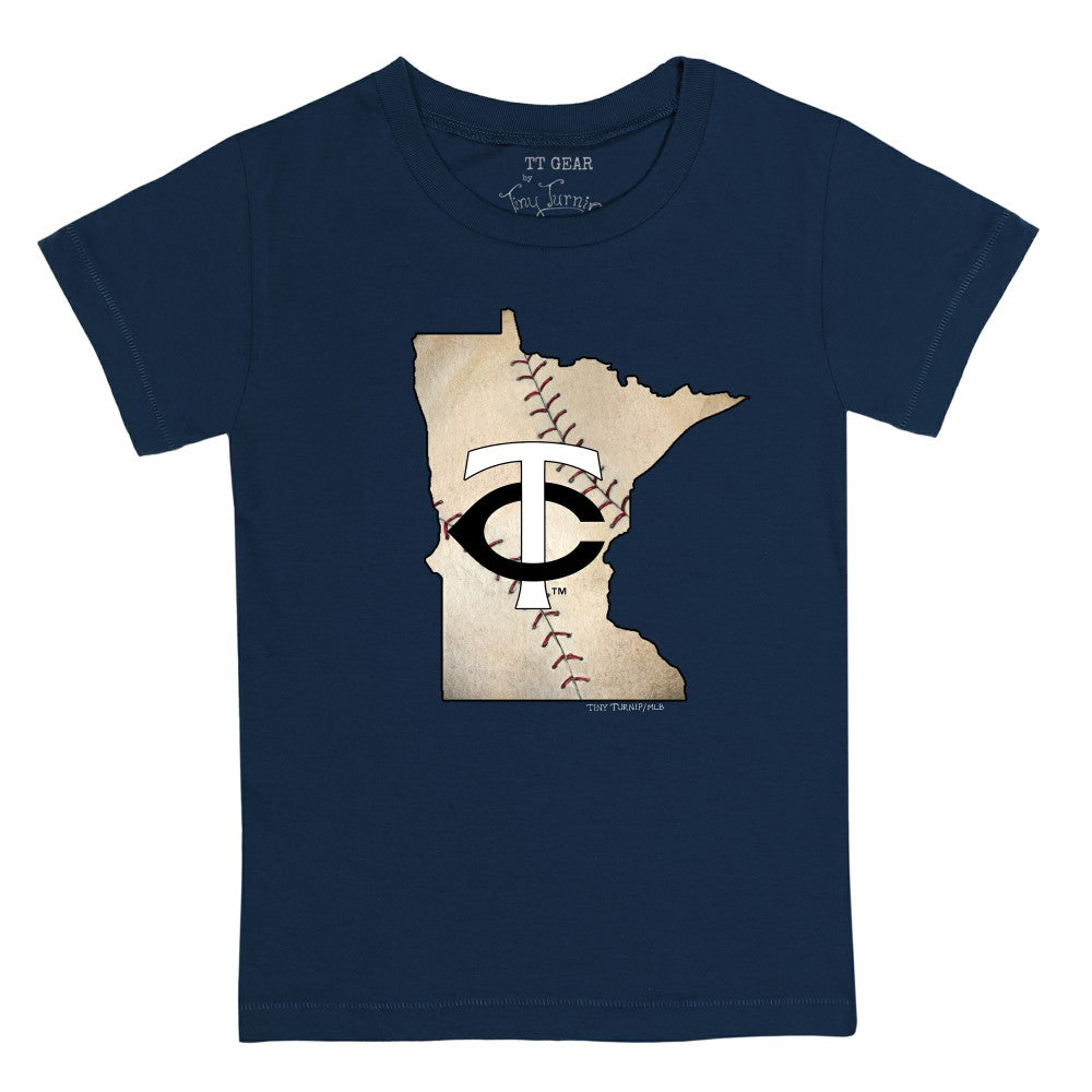 Minnesota Twins Tiny Turnip Youth State Outline T-Shirt Navy
