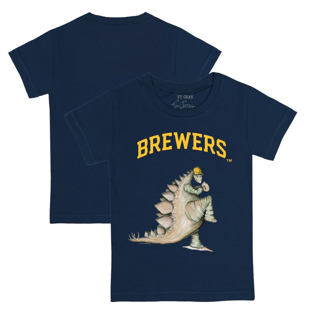 Milwaukee Brewers Tiny Turnip Youth Stega T-Shirt Navy