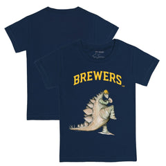Milwaukee Brewers Tiny Turnip Youth Stega T-Shirt Navy