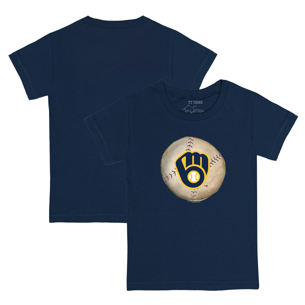 Milwaukee Brewers Tiny Turnip Youth Stitched Baseball T-Shirt Navy