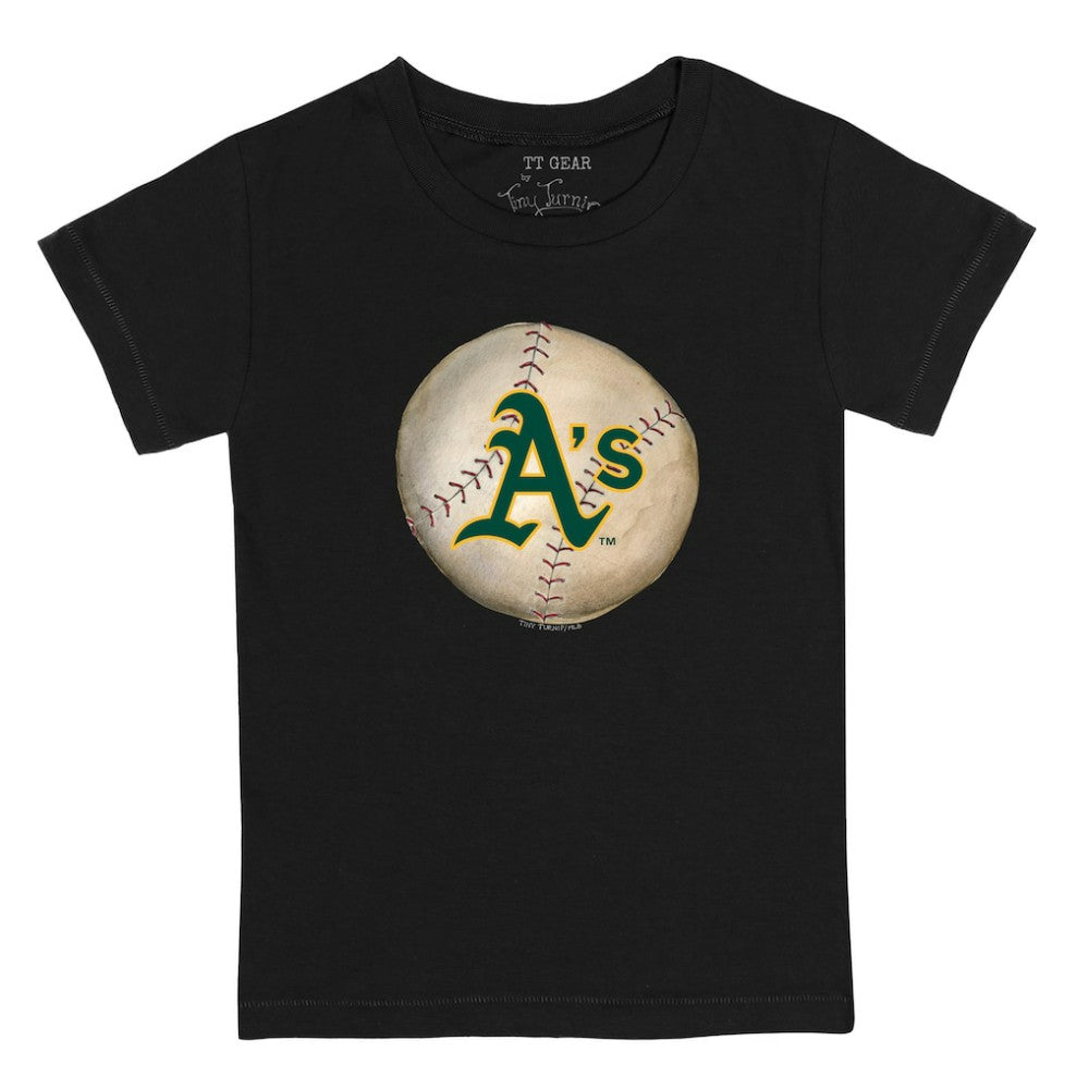 Athletics Tiny Turnip Youth Stitched Baseball T-Shirt Black