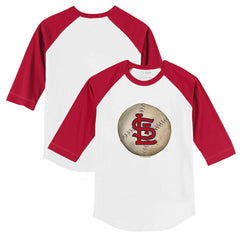 St. Louis Cardinals Tiny Turnip Youth Stitched Baseball 3/4-Sleeve Raglan T-Shirt White/Red
