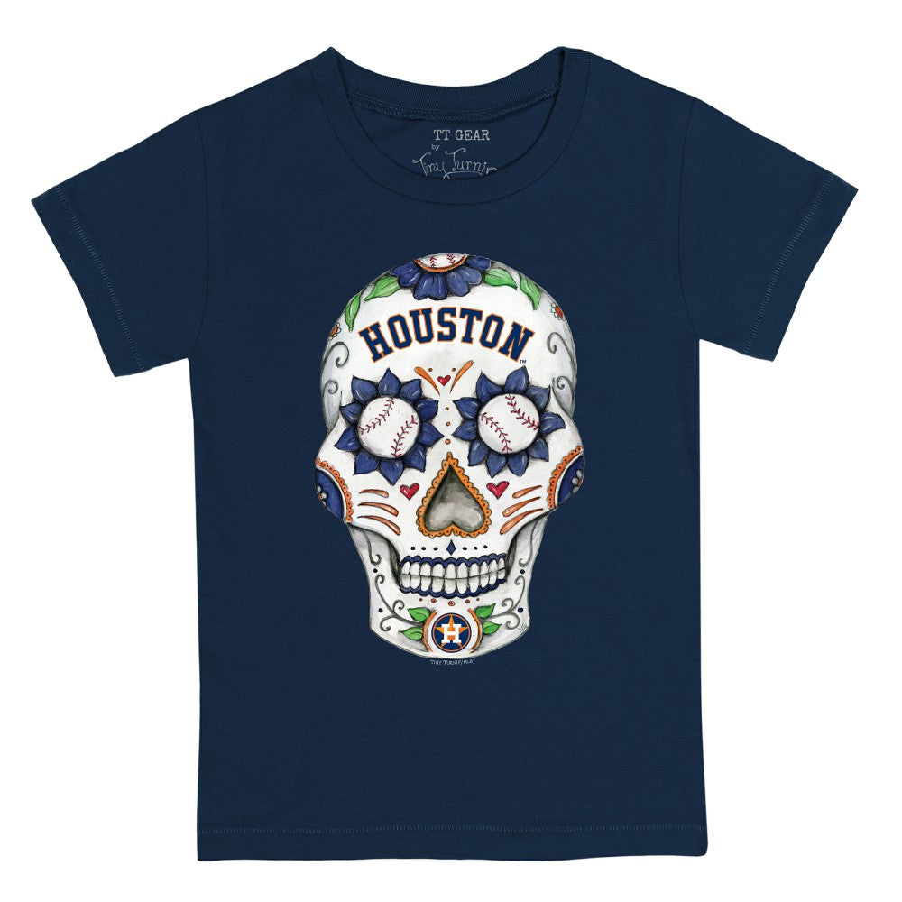 Houston Astros Tiny Turnip Youth Sugar Skull T-Shirt Navy