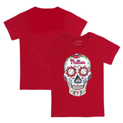 Philadelphia Phillies Tiny Turnip Youth Sugar Skull T-Shirt Red