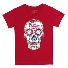 Philadelphia Phillies Tiny Turnip Youth Sugar Skull T-Shirt Red