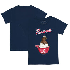 Atlanta Braves Tiny Turnip Youth Sundae Helmet T-Shirt Navy