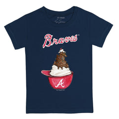Atlanta Braves Tiny Turnip Youth Sundae Helmet T-Shirt Navy