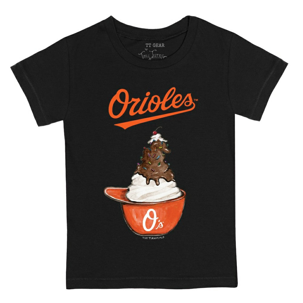Baltimore Orioles Tiny Turnip Youth Sundae Helmet T-Shirt Black