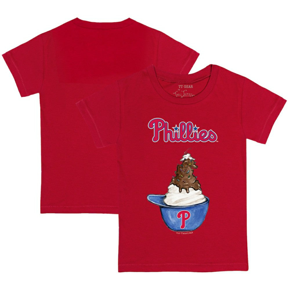 Philadelphia Phillies Tiny Turnip Youth Sundae Helmet T-Shirt Red