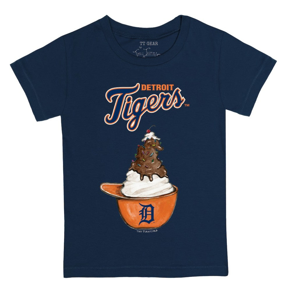 Detroit Tigers Tiny Turnip Youth Sundae Helmet T-Shirt Navy