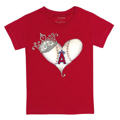Los Angeles Angels Tiny Turnip Youth Tiara Heart T-Shirt Red