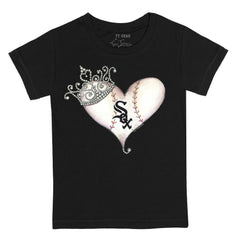 Chicago White Sox Tiny Turnip Youth Tiara Heart T-Shirt Black