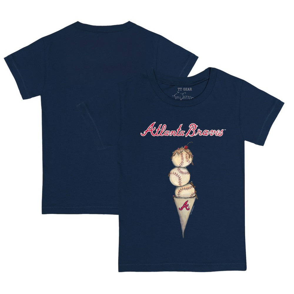 Atlanta Braves Tiny Turnip Youth Triple Scoop T-Shirt Navy
