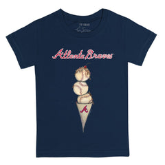 Atlanta Braves Tiny Turnip Youth Triple Scoop T-Shirt Navy