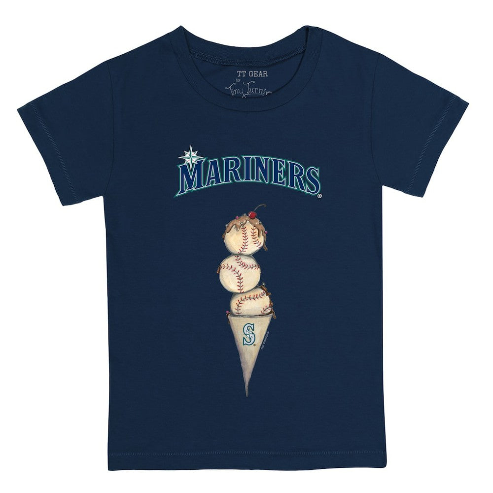 Seattle Mariners Tiny Turnip Youth Triple Scoop T-Shirt Navy