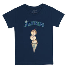 Seattle Mariners Tiny Turnip Youth Triple Scoop T-Shirt Navy