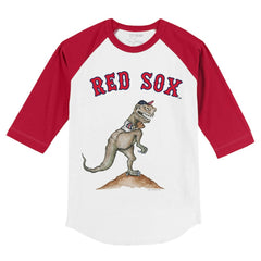 Boston Red Sox Tiny Turnip Youth TT Rex 3/4-Sleeve Raglan T-Shirt White/Red