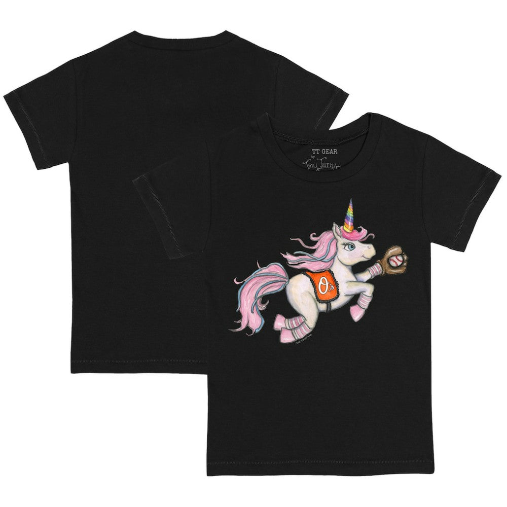 Baltimore Orioles Tiny Turnip Youth Unicorn T-Shirt Black