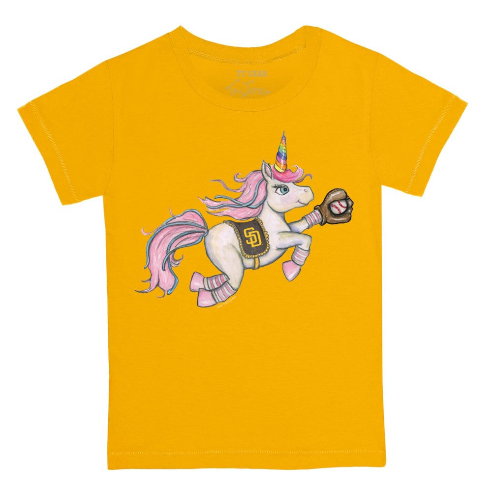 San Diego Padres Tiny Turnip Youth Unicorn T-Shirt Gold
