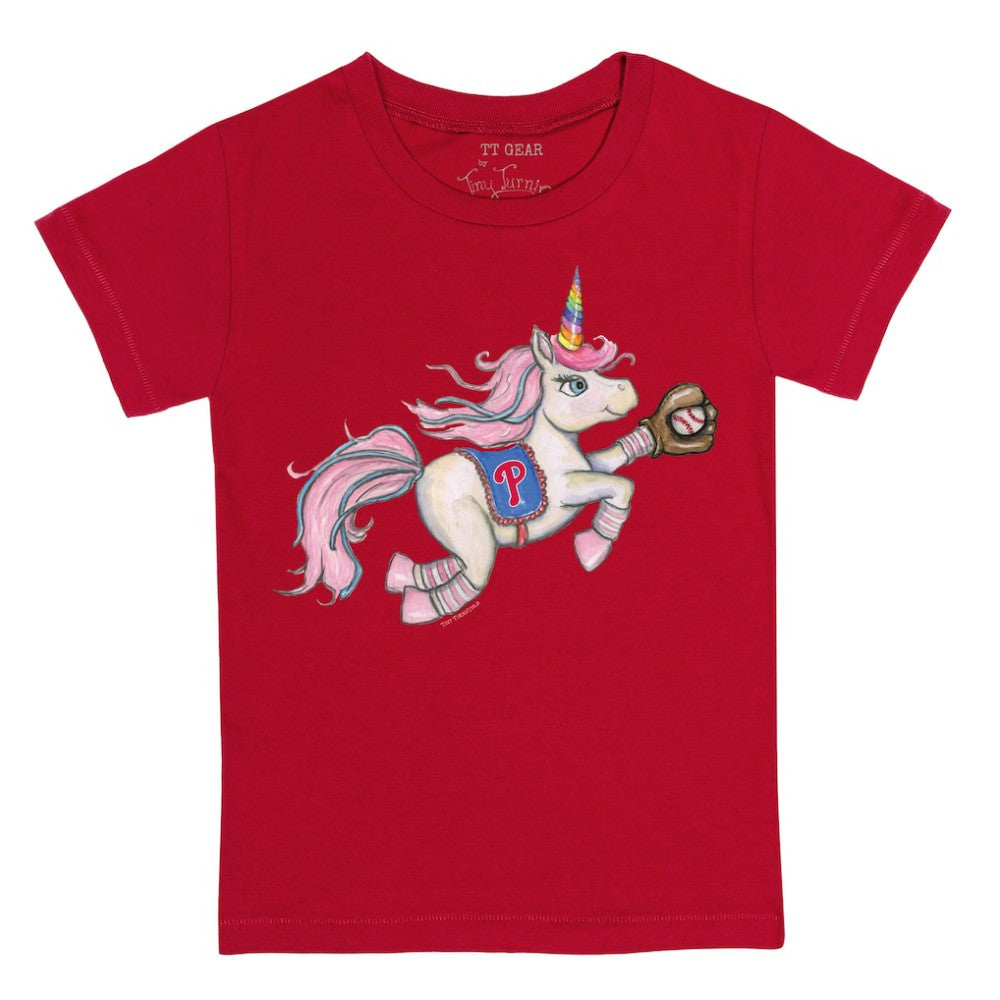 Philadelphia Phillies Tiny Turnip Youth Unicorn T-Shirt Red