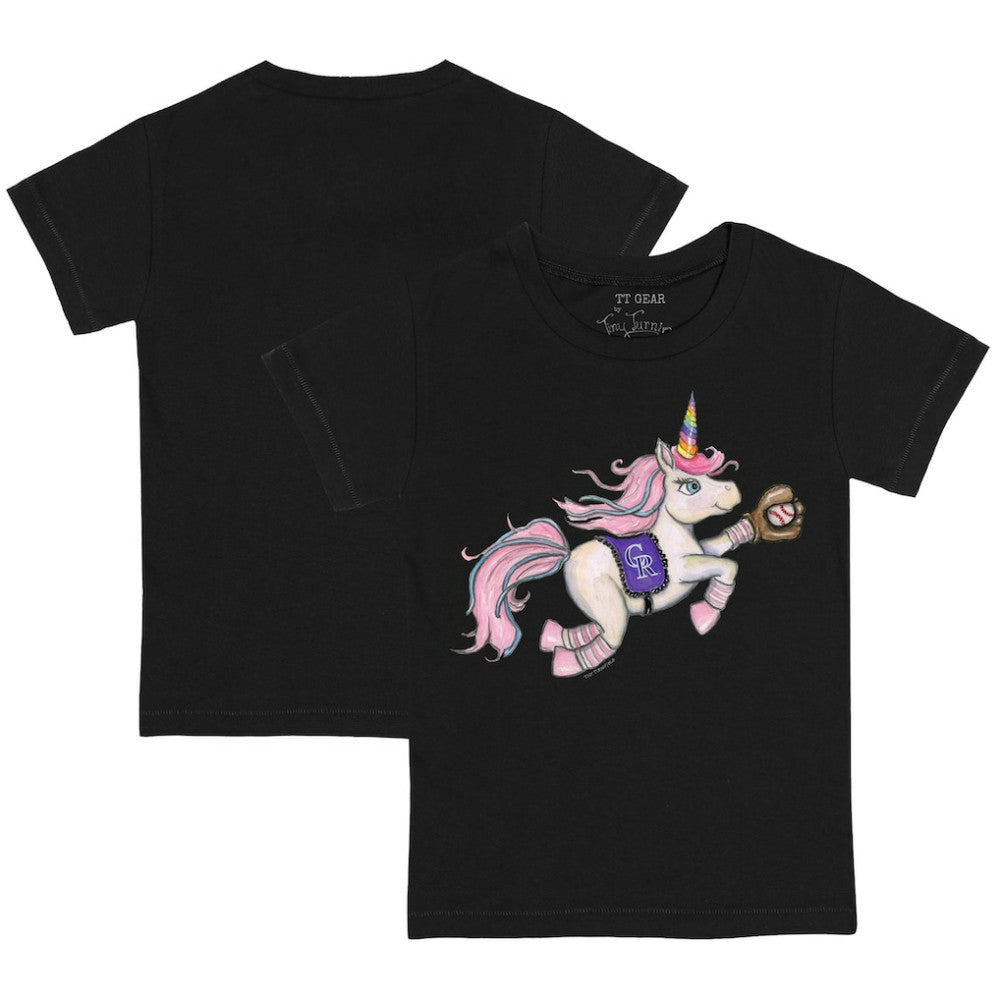Colorado Rockies Tiny Turnip Youth Unicorn T-Shirt Black