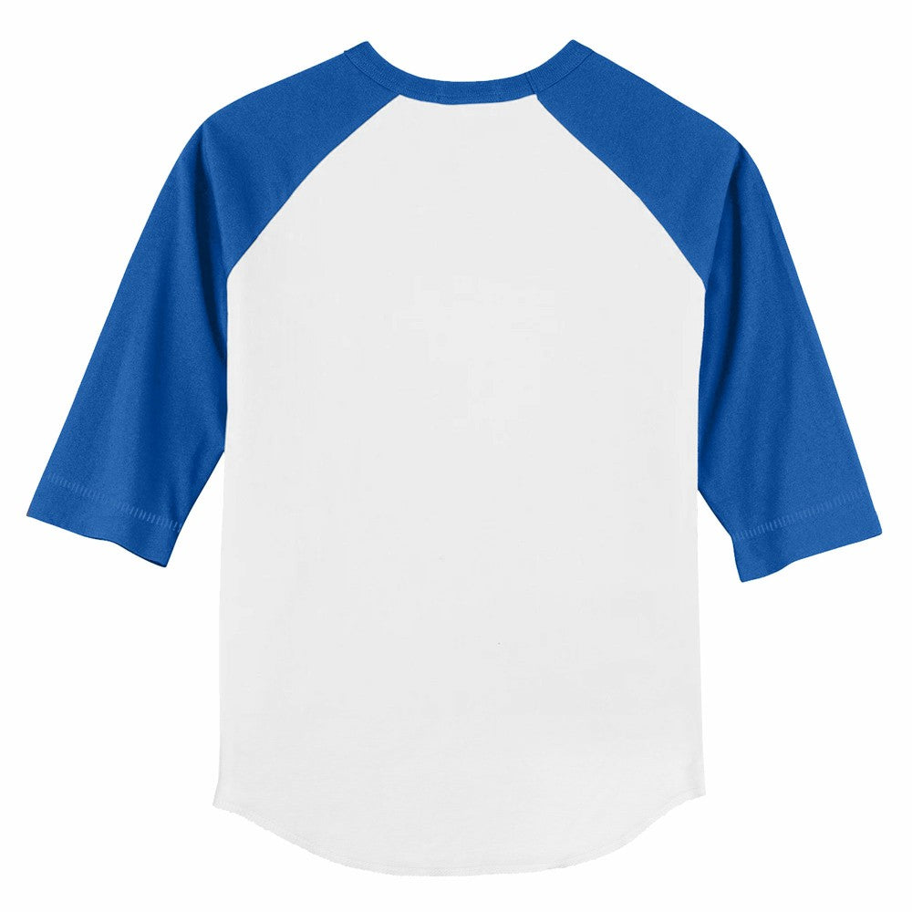 Kansas City Royals Tiny Turnip Youth Unicorn 3/4-Sleeve Raglan T-Shirt White/Royal
