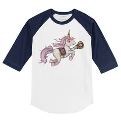 Detroit Tigers Tiny Turnip Youth Unicorn 3/4-Sleeve Raglan T-Shirt White/Navy