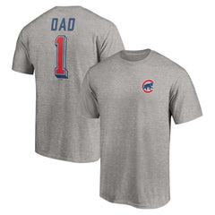 Chicago Cubs Number One Dad T-Shirt Heather Gray