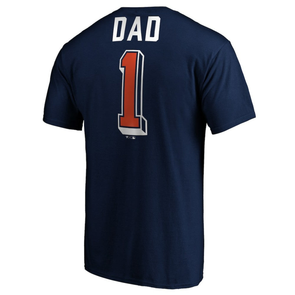 Detroit Tigers Number One Dad T-Shirt Navy
