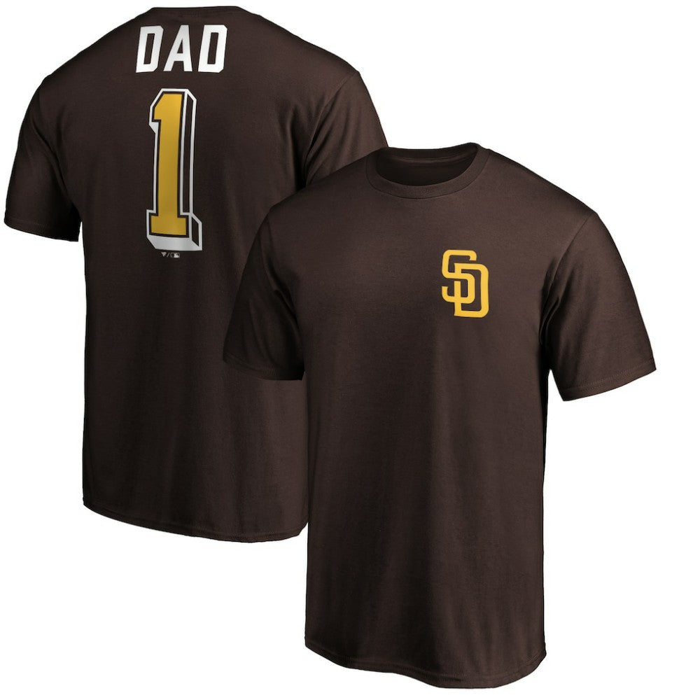 San Diego Padres Number One Dad T-Shirt Brown