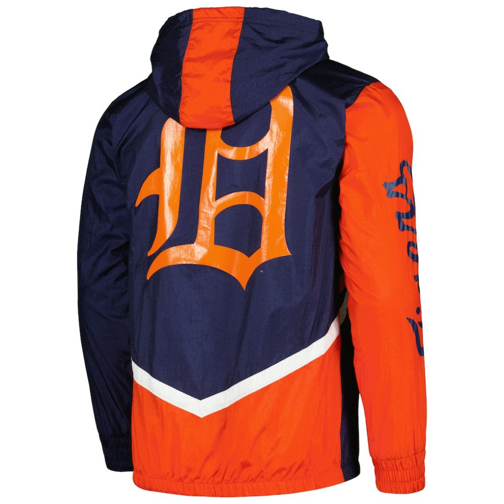 Detroit Tigers Undeniable Full-Zip Hoodie Windbreaker Jacket Navy | Mitchell & Ness