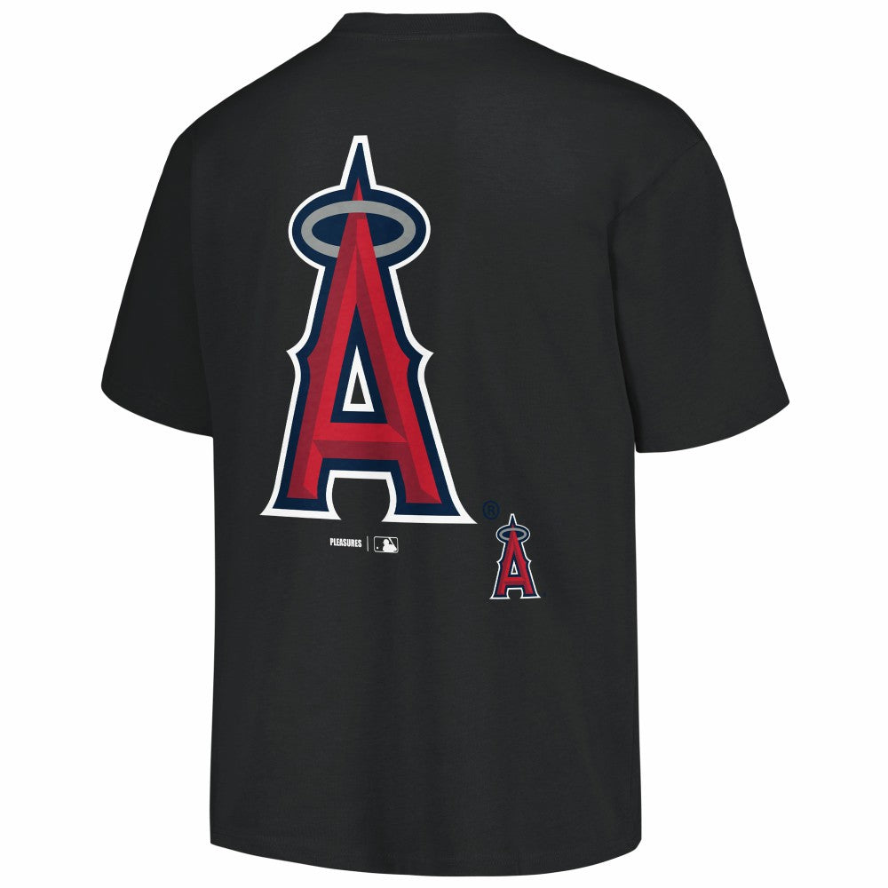 Los Angeles Angels PLEASURES Ballpark T-Shirt Black