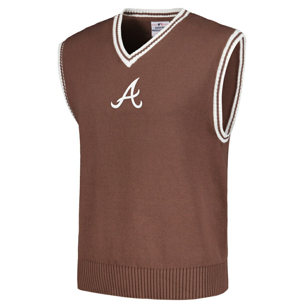 Atlanta Braves PLEASURES Knit V-Neck Pullover Sweater Vest Brown