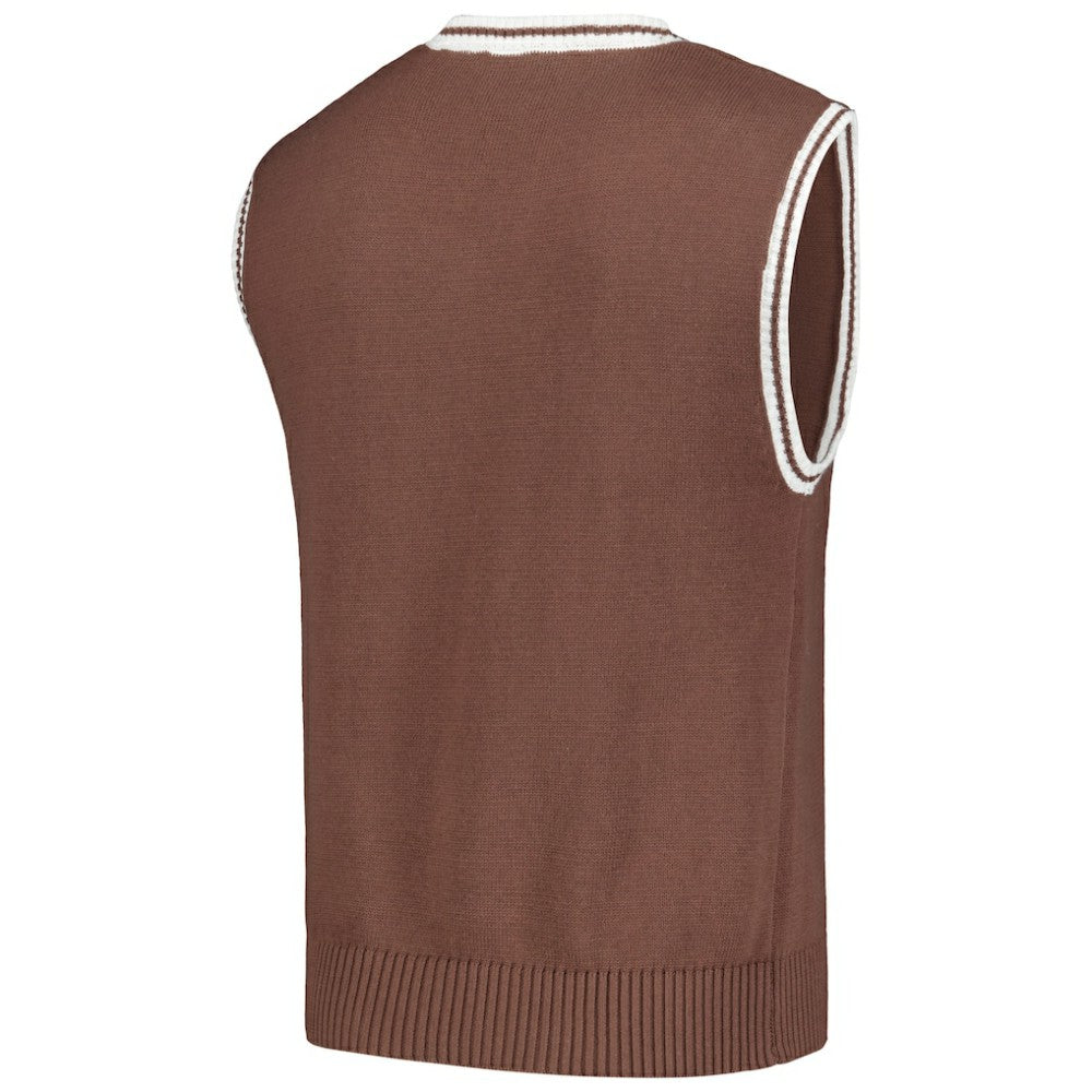 Atlanta Braves PLEASURES Knit V-Neck Pullover Sweater Vest Brown