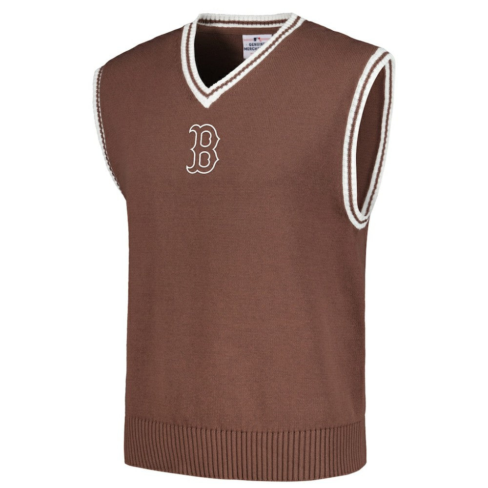 Boston Red Sox PLEASURES Knit V-Neck Pullover Sweater Vest Brown