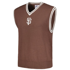 San Francisco Giants PLEASURES Knit V-Neck Pullover Sweater Vest Brown