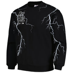 St. Louis Cardinals PLEASURES Lightning Crewneck Pullover Sweatshirt Black