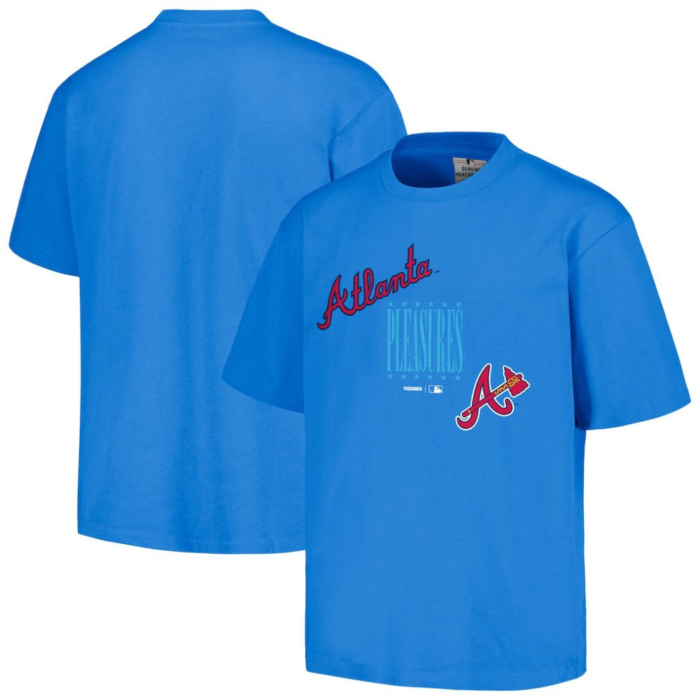 Atlanta Braves PLEASURES Repurpose T-Shirt Blue