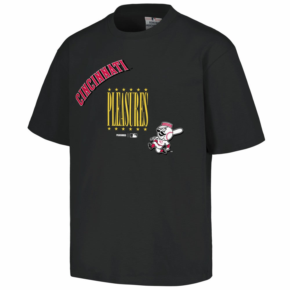 Cincinnati Reds PLEASURES Repurpose T-Shirt Black