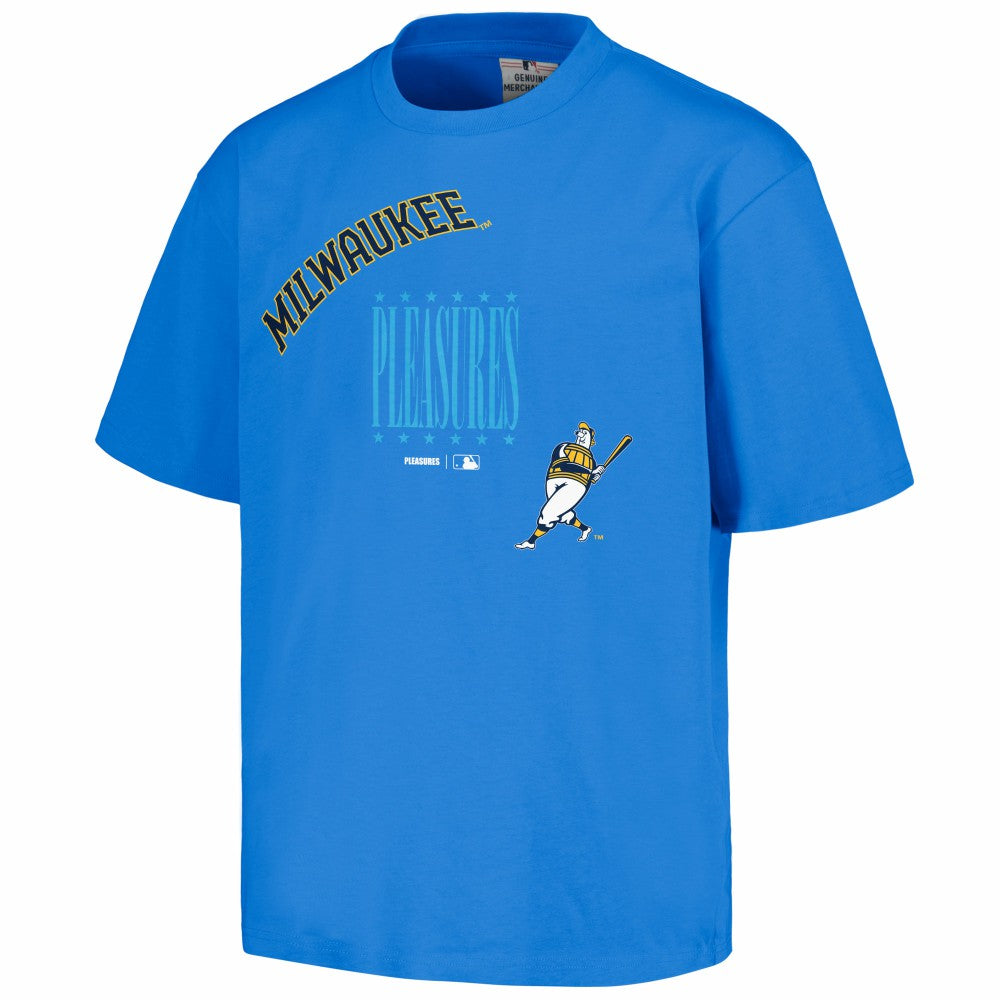 Milwaukee Brewers PLEASURES Repurpose T-Shirt Royal