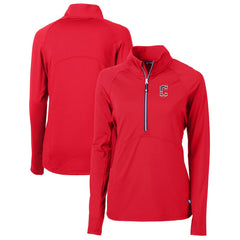 Cleveland Guardians Cutter & Buck Women's Americana Logo Adapt Eco Knit Stretch Recycled Half-Zip Pullover Top Red