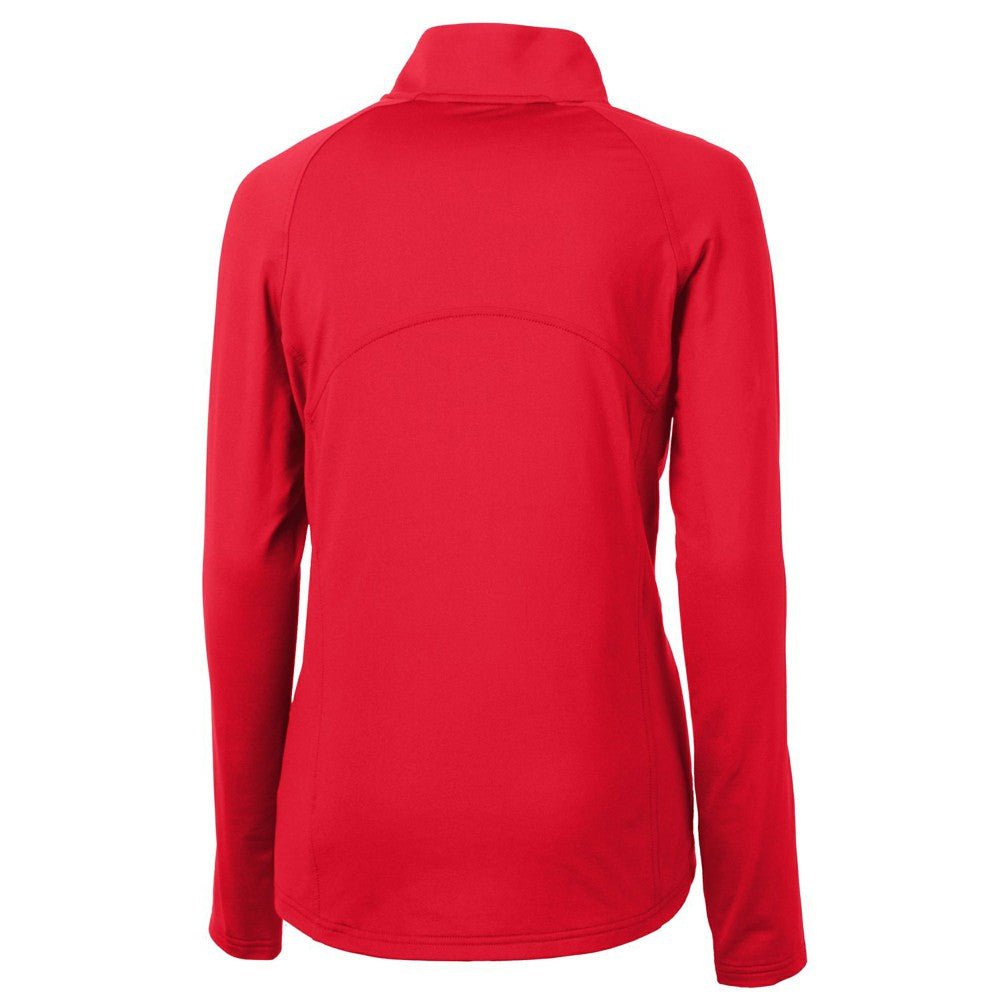 Cincinnati Reds Cutter & Buck Women's Americana Logo Adapt Eco Knit Stretch Recycled Half-Zip Pullover Top Red