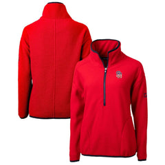 San Diego Padres Cutter & Buck Women's Americana Logo Cascade Eco Sherpa Fleece Half-Zip Pullover Jacket Red