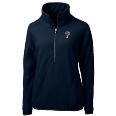 Philadelphia Phillies Cutter & Buck Women's Americana Logo Cascade Eco Sherpa Fleece Half-Zip Pullover Jacket Navy