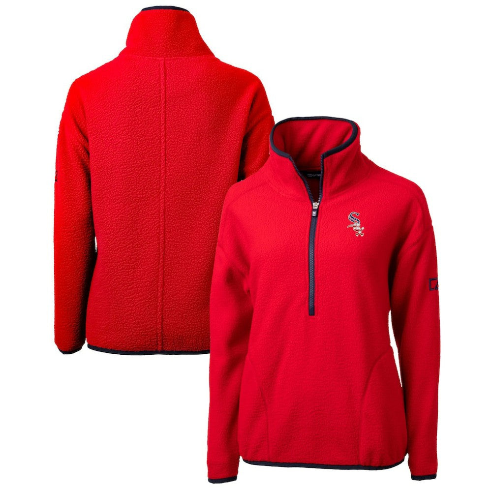 Chicago White Sox Cutter & Buck Women's Americana Logo Cascade Eco Sherpa Fleece Half-Zip Pullover Jacket Red