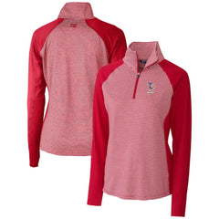 Boston Red Sox Cutter & Buck Women's Americana Logo Forge Tonal Stripe Stretch Half-Zip Pullover Top Cardinal